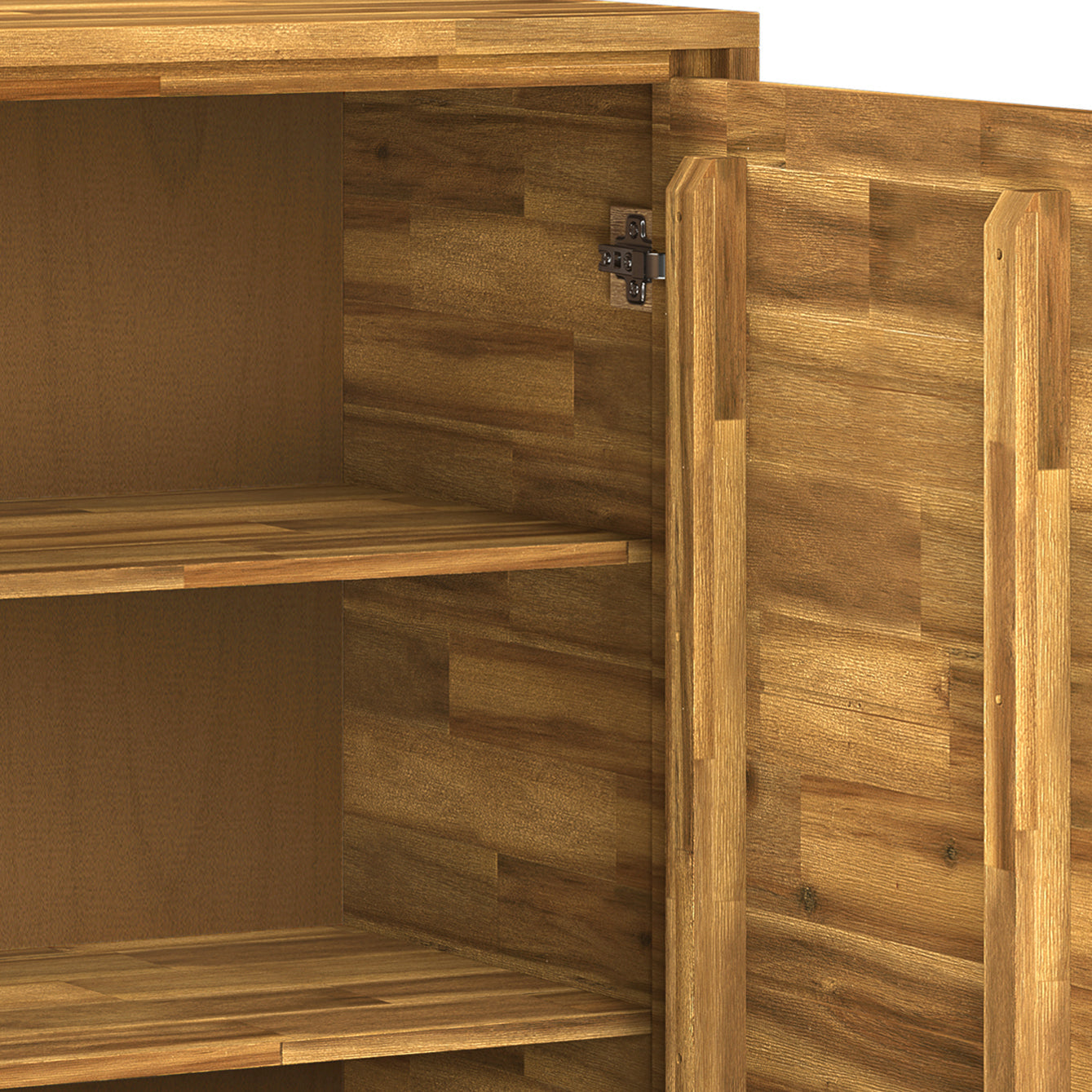 Lowry 39 Inch Wide Solid Acacia Wood Medium Storage Cabinet