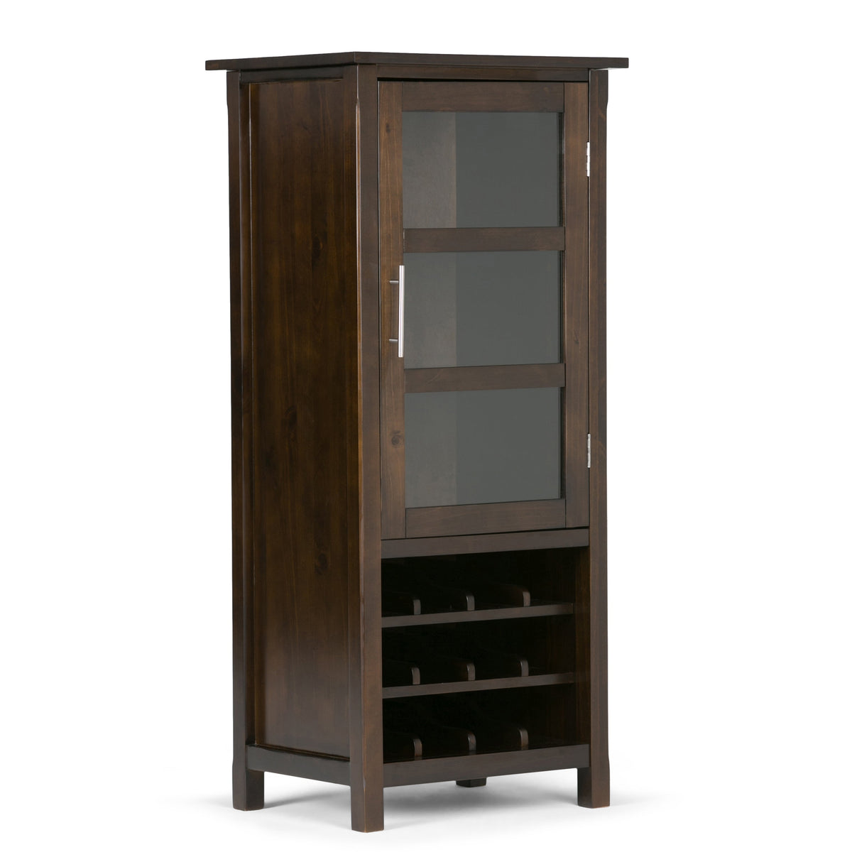 Avalon 22 Inch Wide Solid Wood 12-Bottle Wine Rack Storage Cabinet