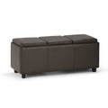 Avalon 42 Inch Wide Storage Ottoman in Chocolate