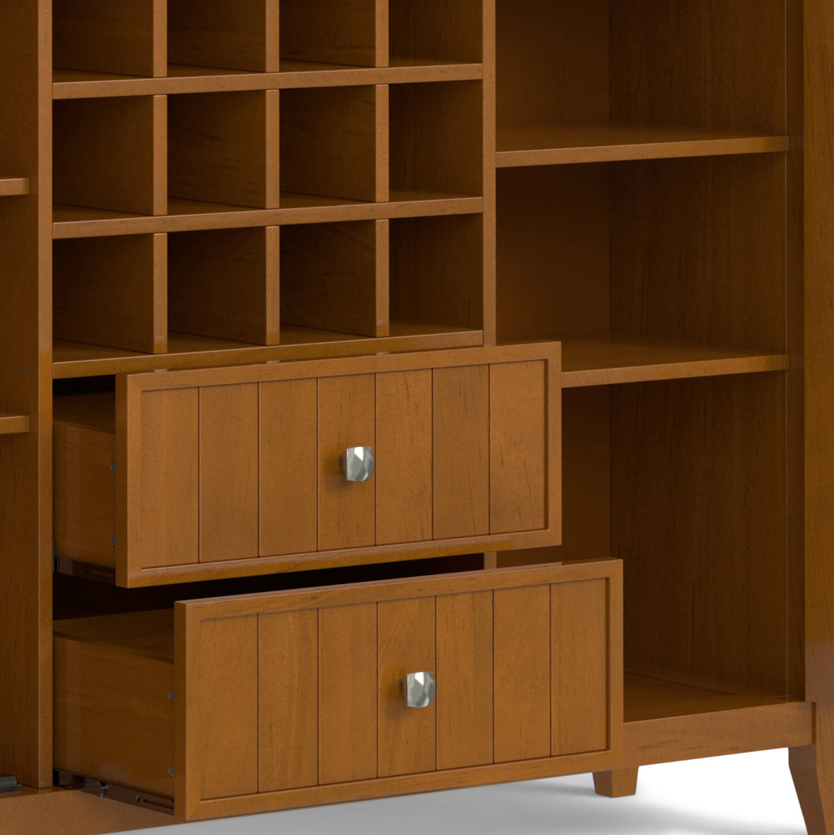 Bedford 54 Inch Wide Solid Wood Sideboard Buffet and Wine Rack in Light Golden