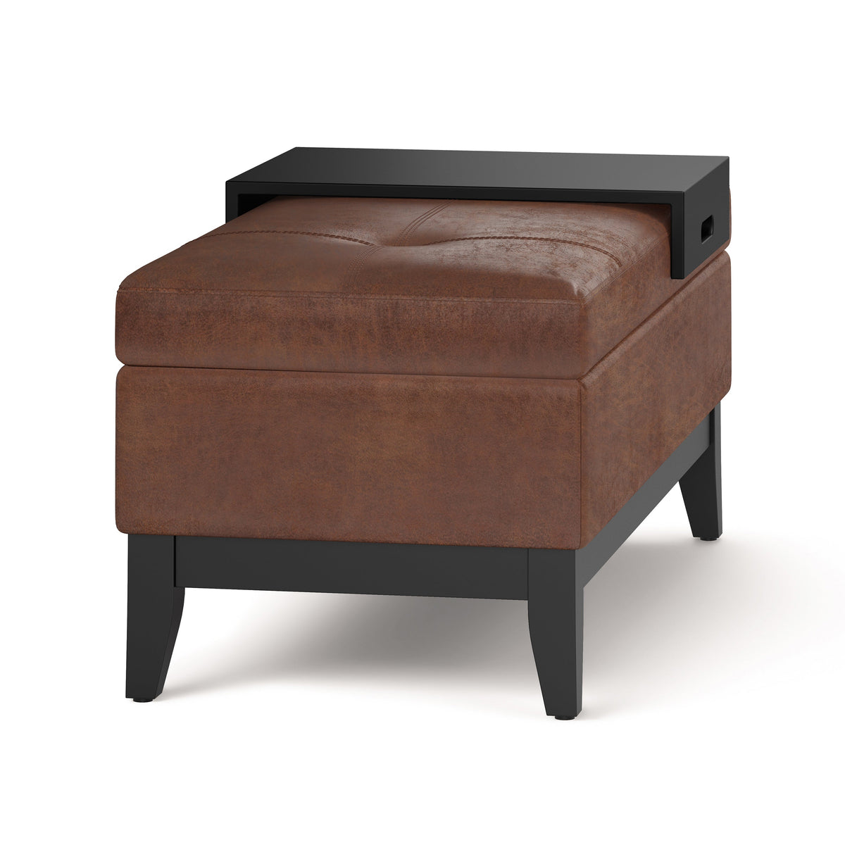 Oregon 42 Inch Wide Storage Ottoman Bench with Tray