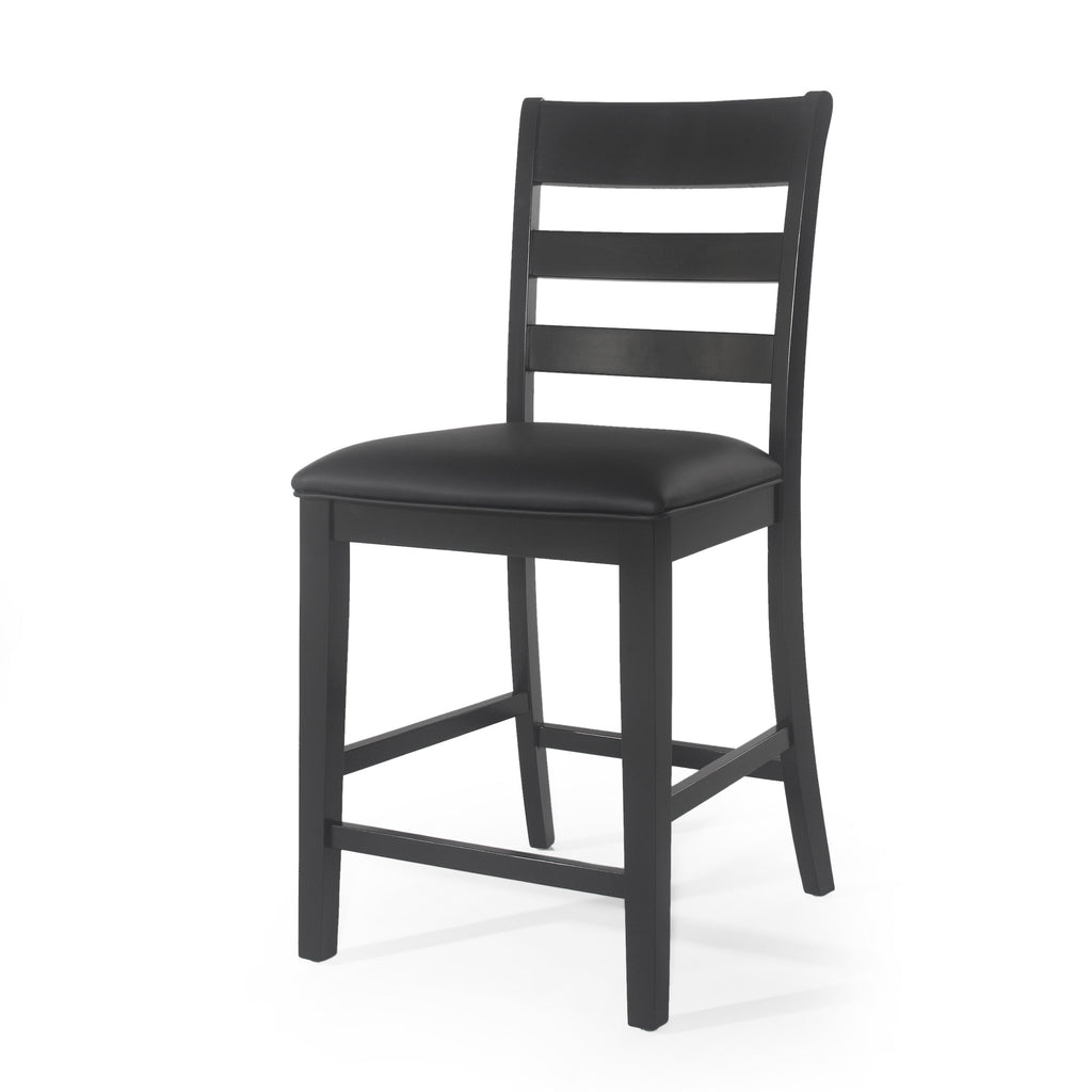 Farmhouse Upholstered Wood Counter Stools (Set of 2)