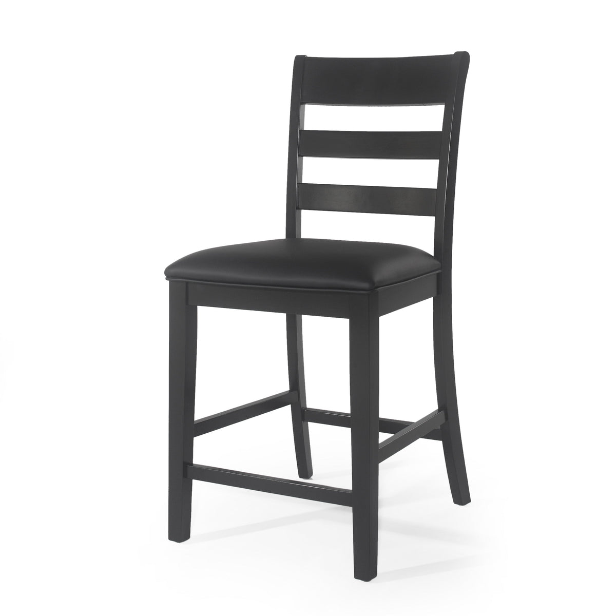Farmhouse Upholstered Wood Counter Stools (Set of 2)