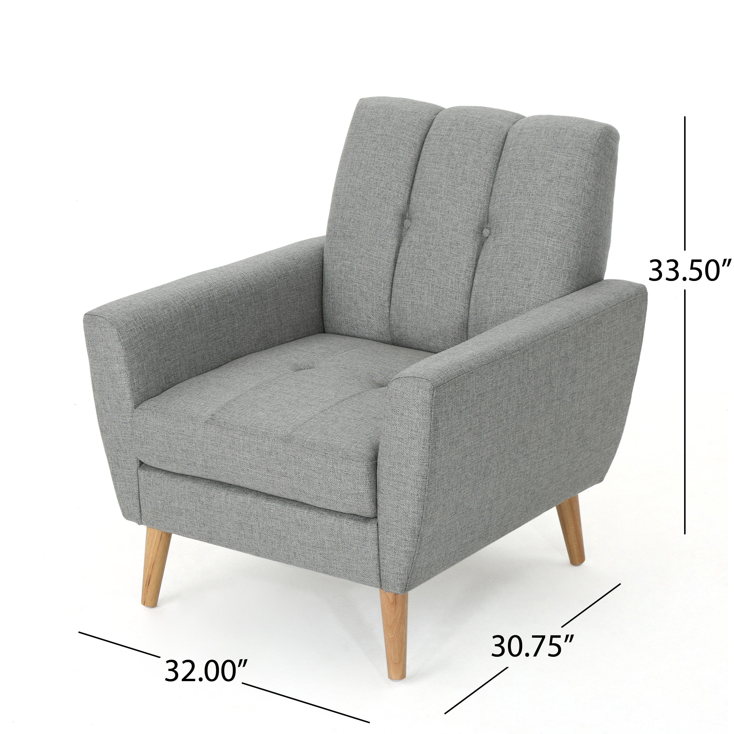 Mid Century Fabric Channel Stitch Club Chair