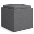 Rockwood 17 Inch Wide Cube Storage Ottoman with Tray