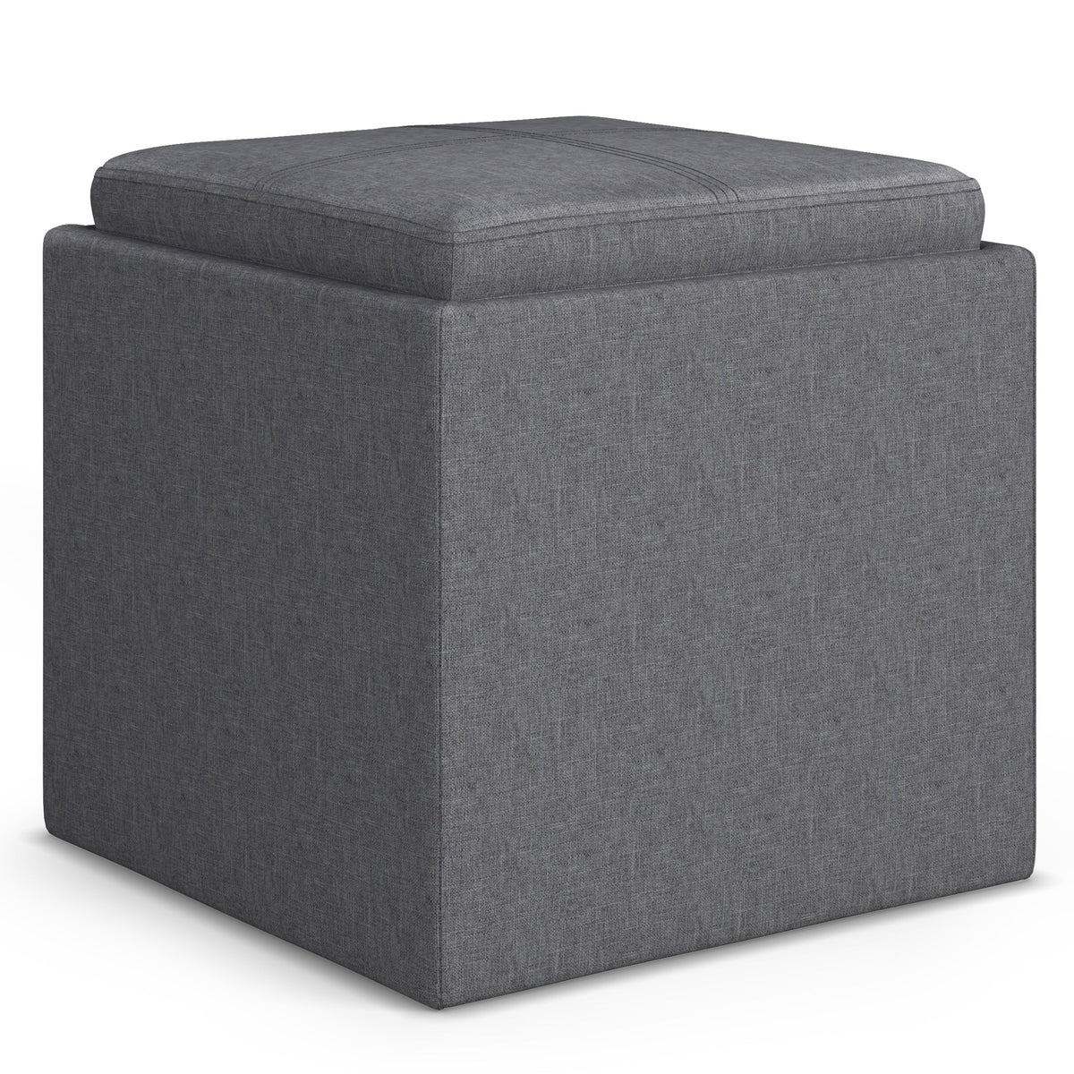 Rockwood 17 Inch Wide Cube Storage Ottoman with Tray