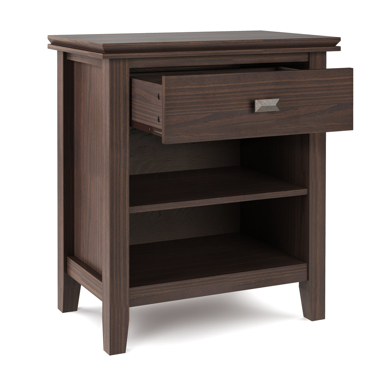 Artisan 24 Inch Wide Solid Wood Bedside Table in Warm