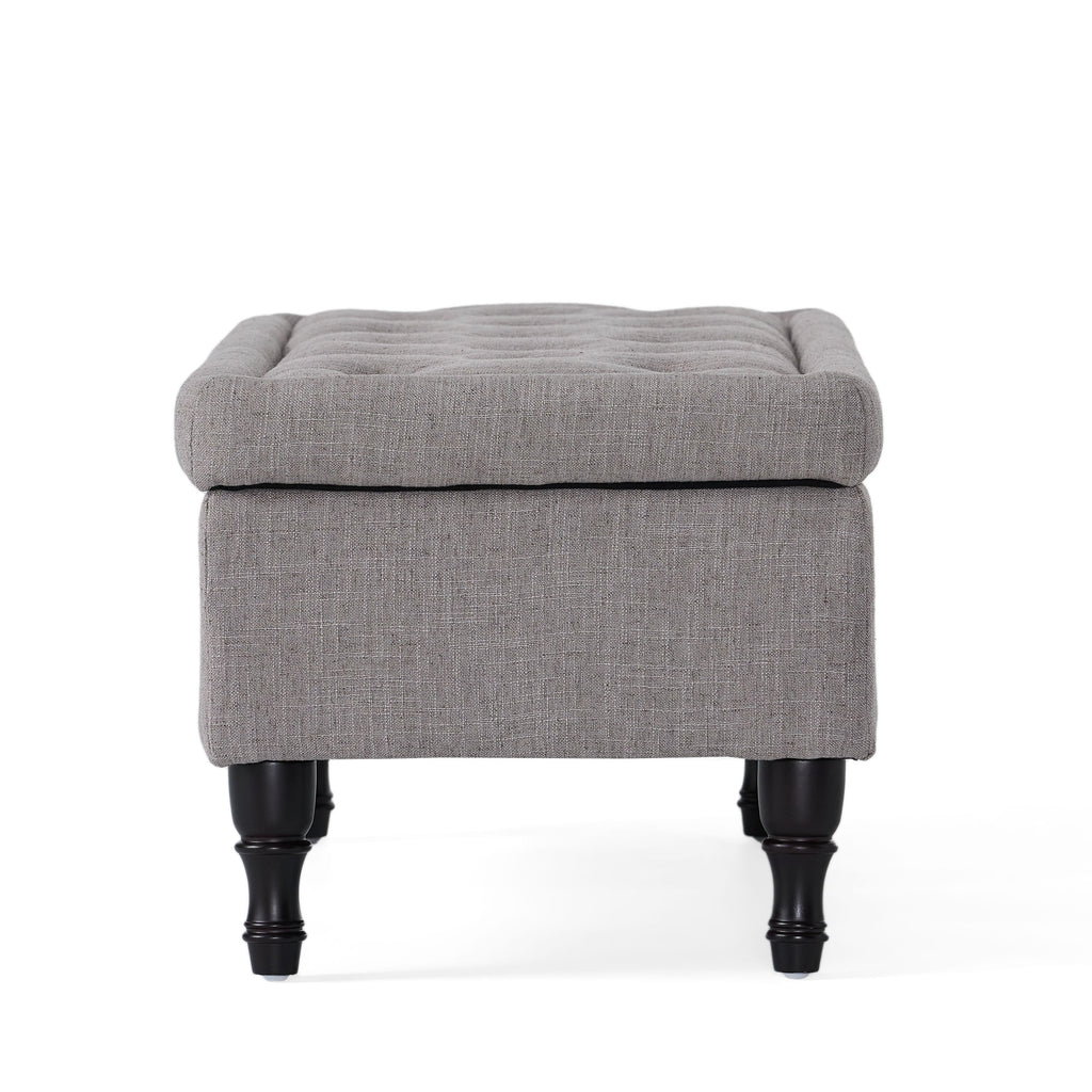Storage Ottoman Bench with Solid Wood Legs