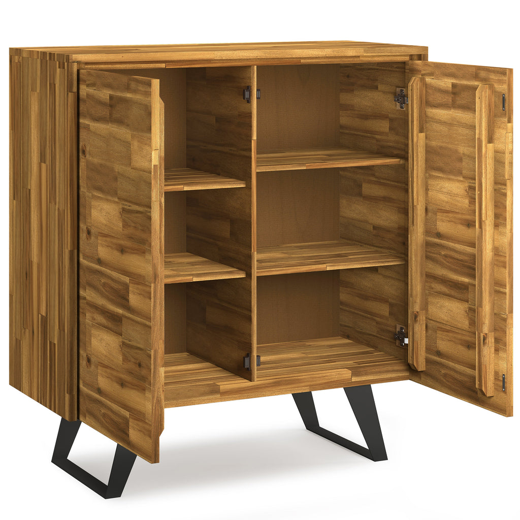 Lowry 39 Inch Wide Solid Acacia Wood Medium Storage Cabinet