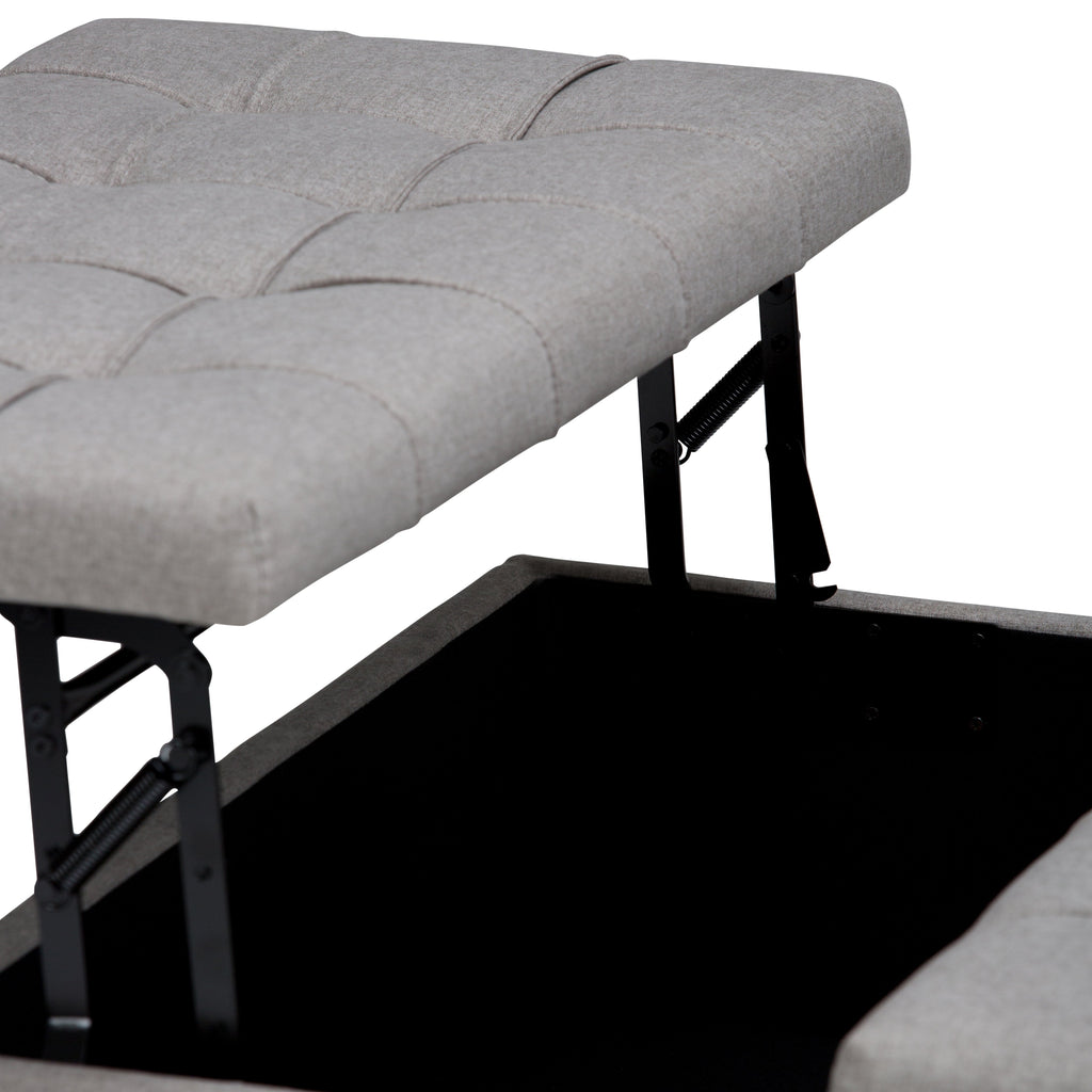 Harrison 36 Inch Wide Coffee Table Storage Ottoman in Dove