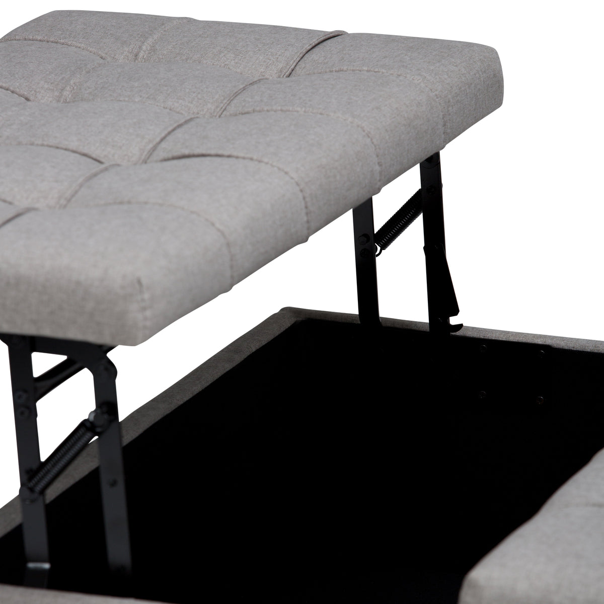 Harrison 36 Inch Wide Coffee Table Storage Ottoman in Dove