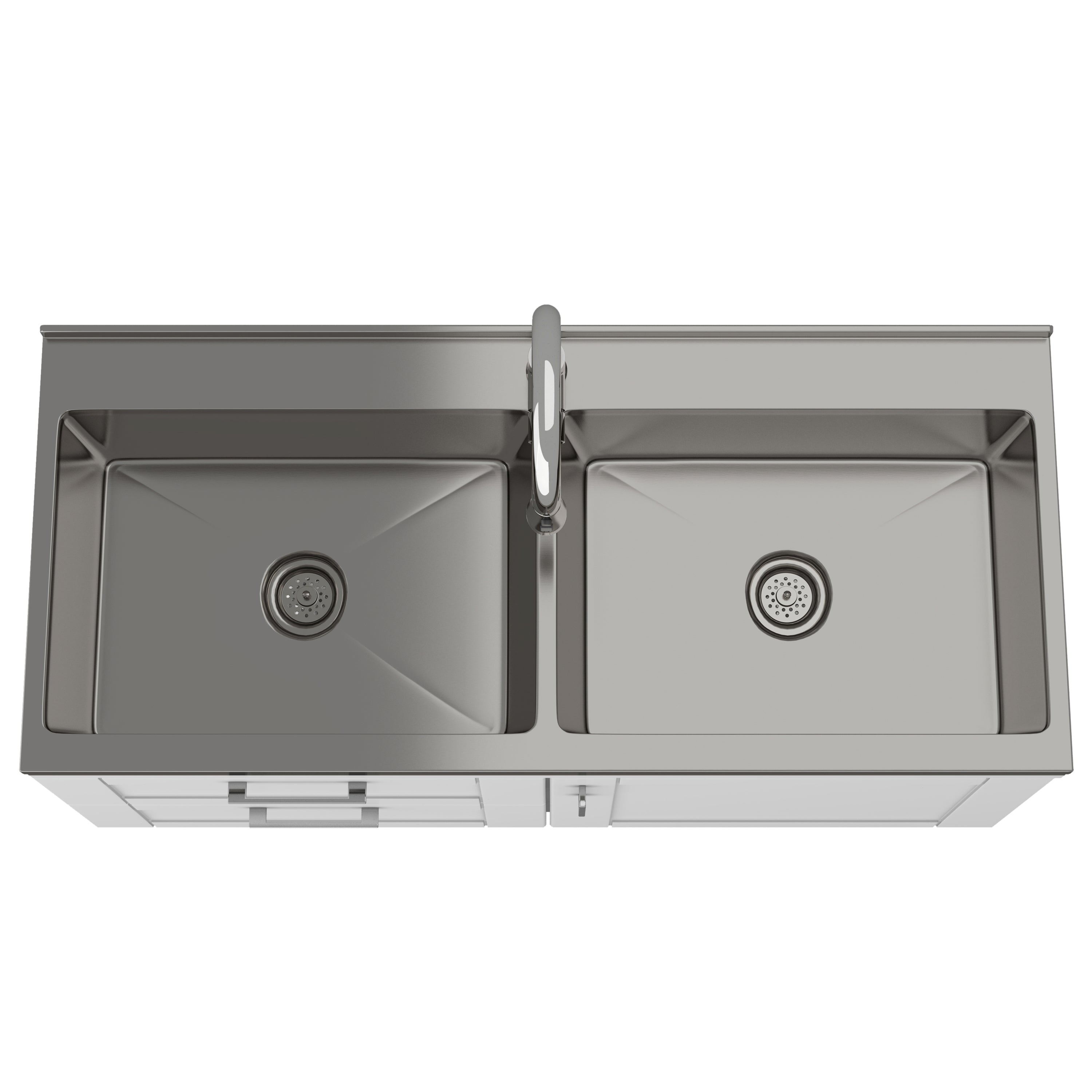 Modern Wide Shaker - 46" Laundry Cabinet with Faucet and Stainless Steel Sink
