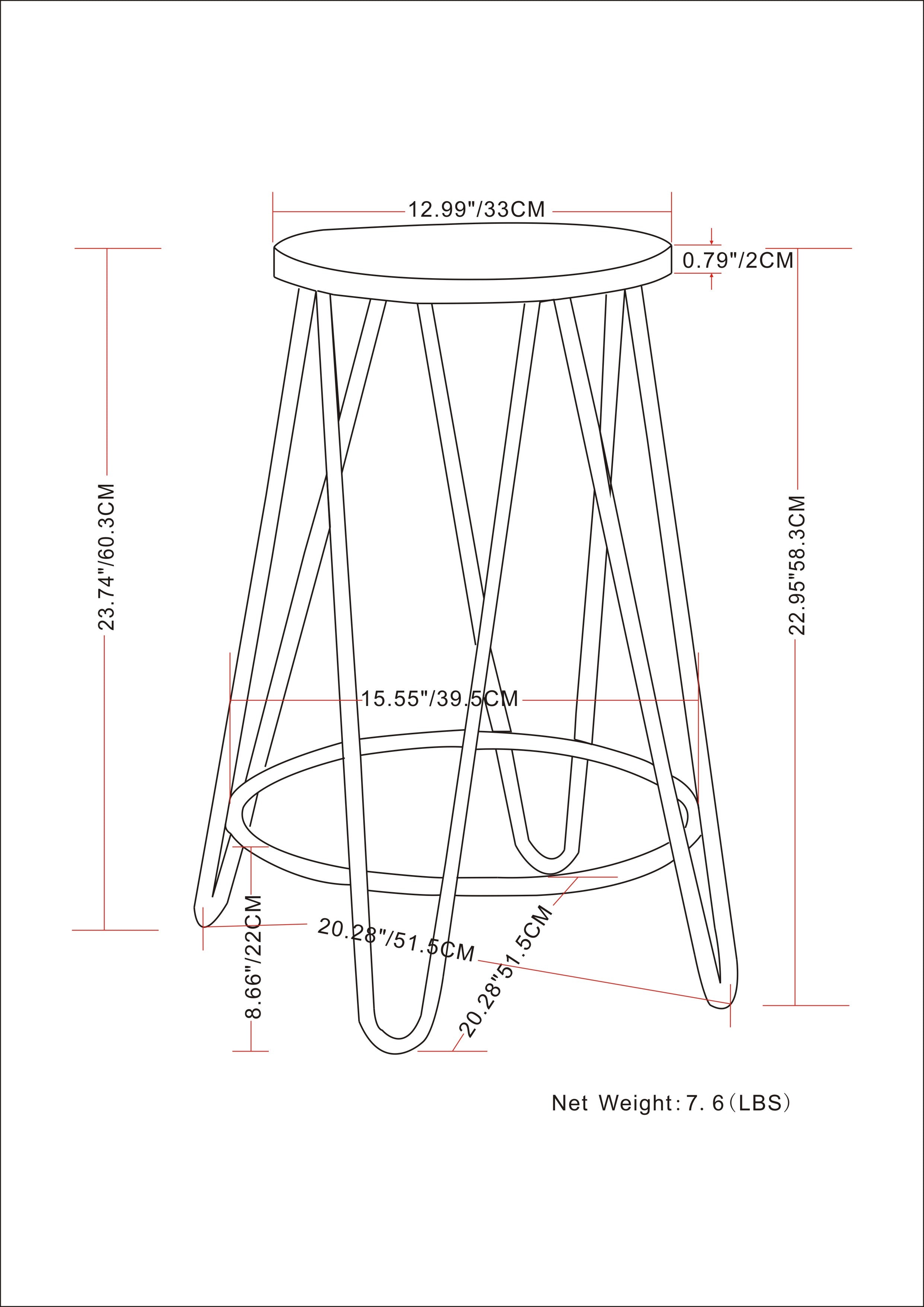 Simeon - 24" Metal Counter Height Stool with Wood Seat - Cocoa