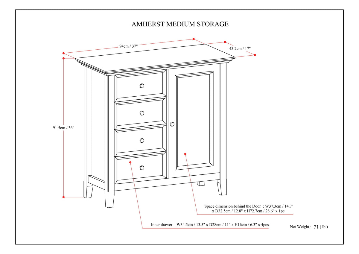 Amherst Medium Storage Cabinet - Light Golden