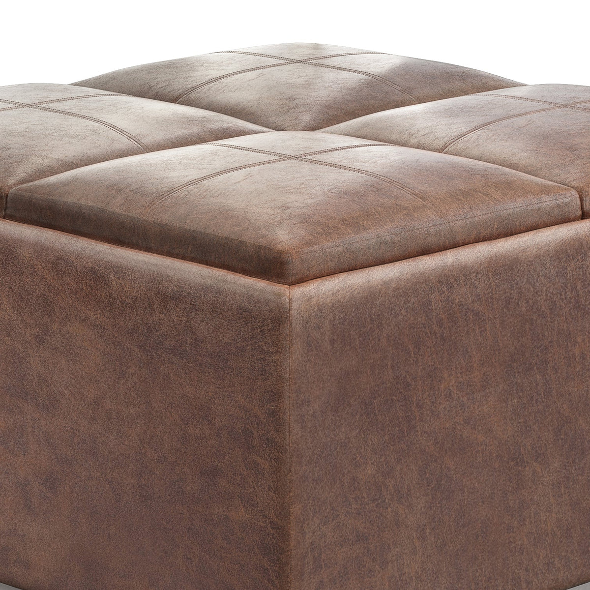 Avalon 35 Inch Wide Square Coffee Table Storage Ottoman