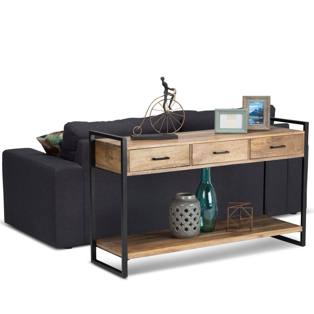 Riverside 54 Inch Wide Solid Mango Wood Console Sofa Table