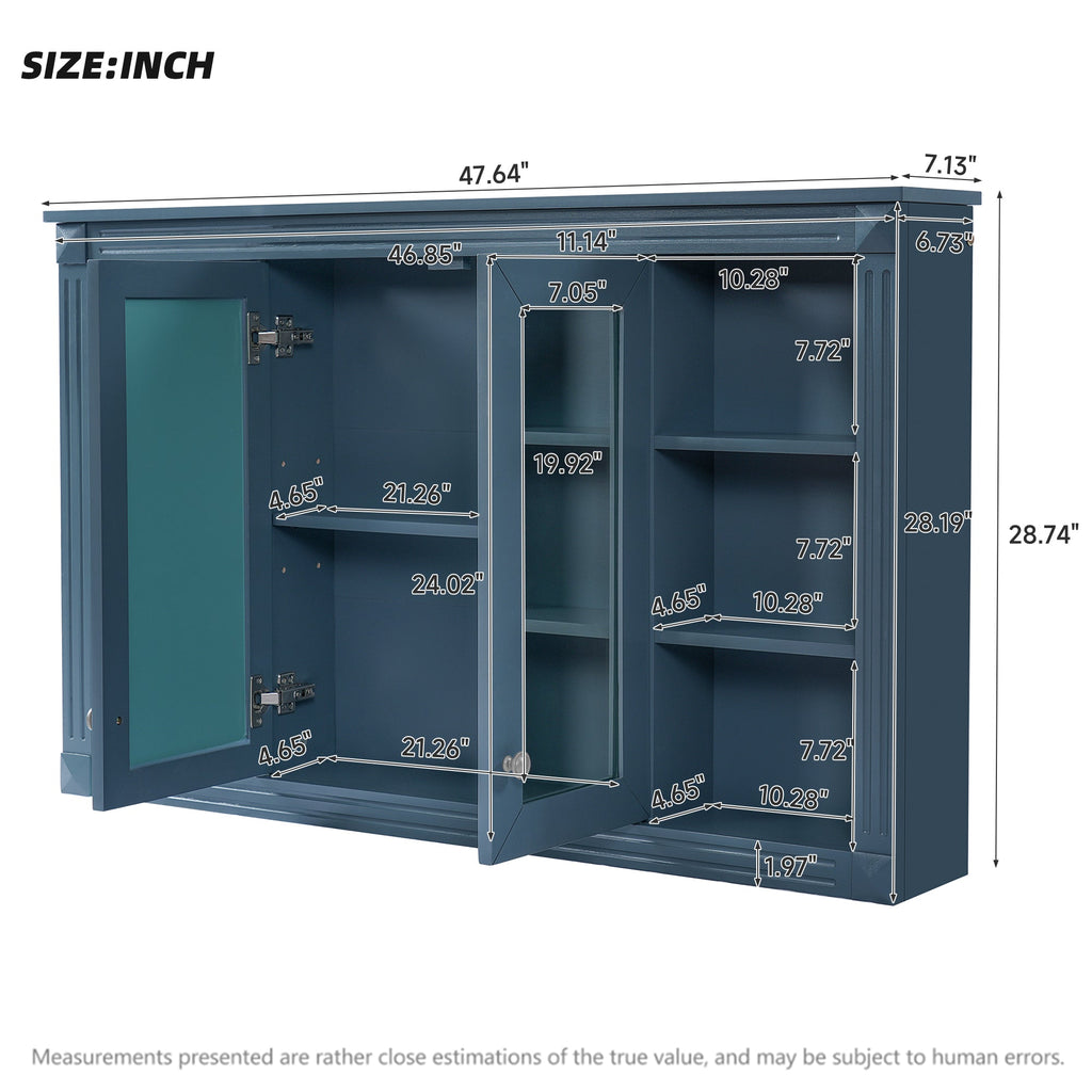 47 Inch Bathroom Mirror Cabinet with Storage