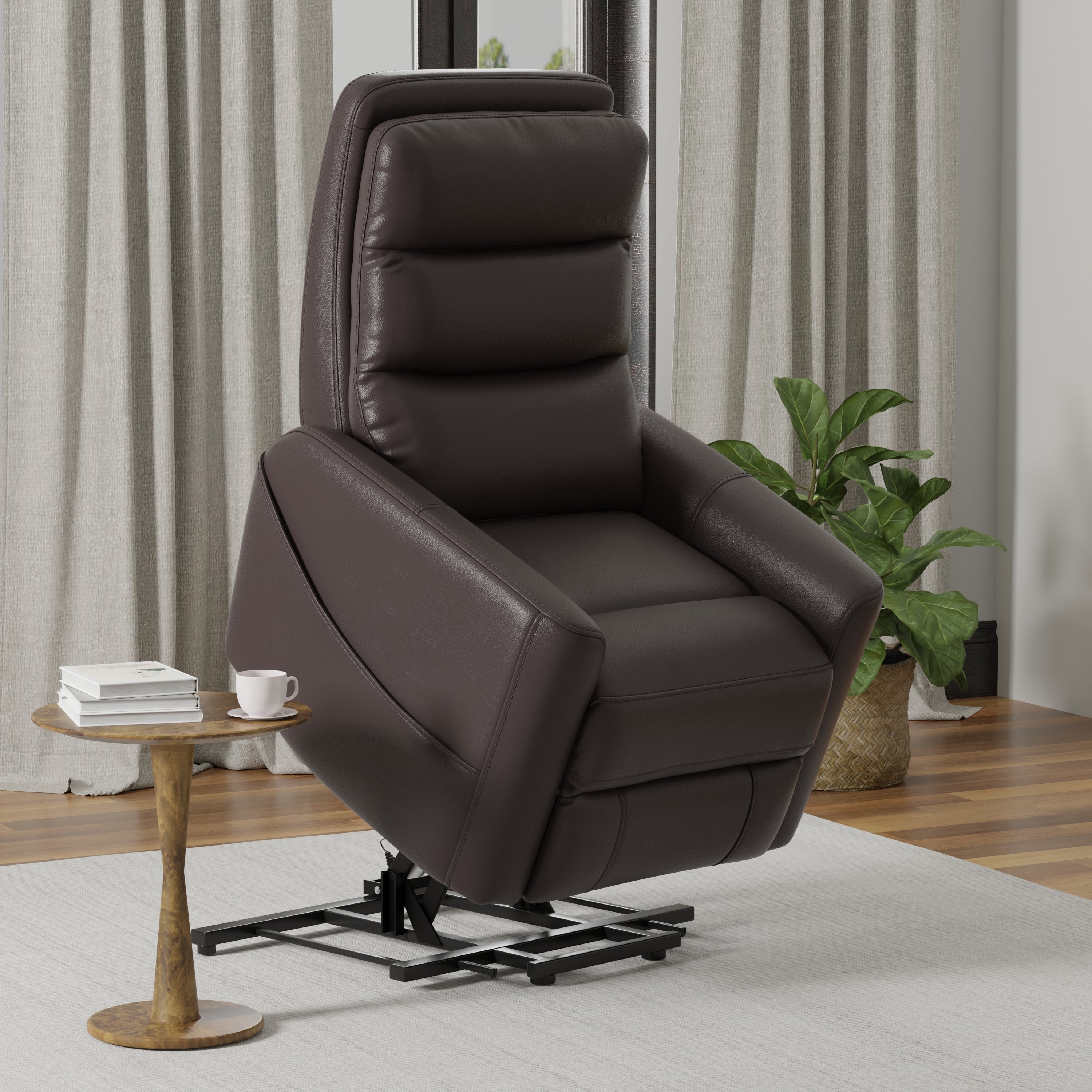 Faux Leather Power Lift Chair in Bentley