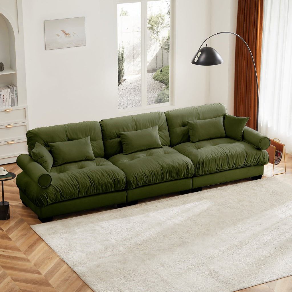 Extra Large 3 Seat Modern Velvet Sofa
