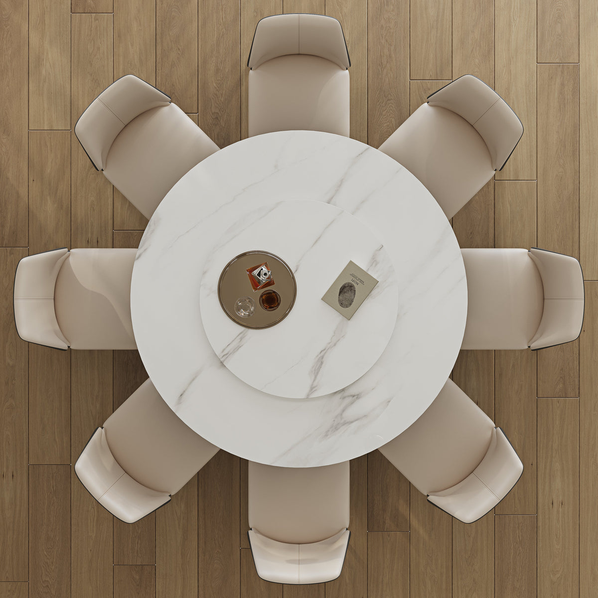 59" Modern Sintered Stone Dining Table