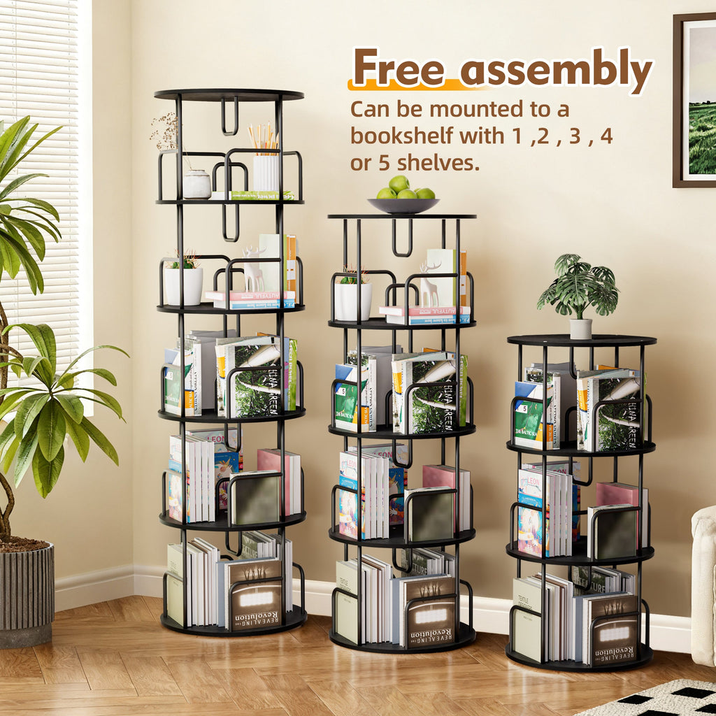 Rotating Bookshelf Tower - 5 Tier