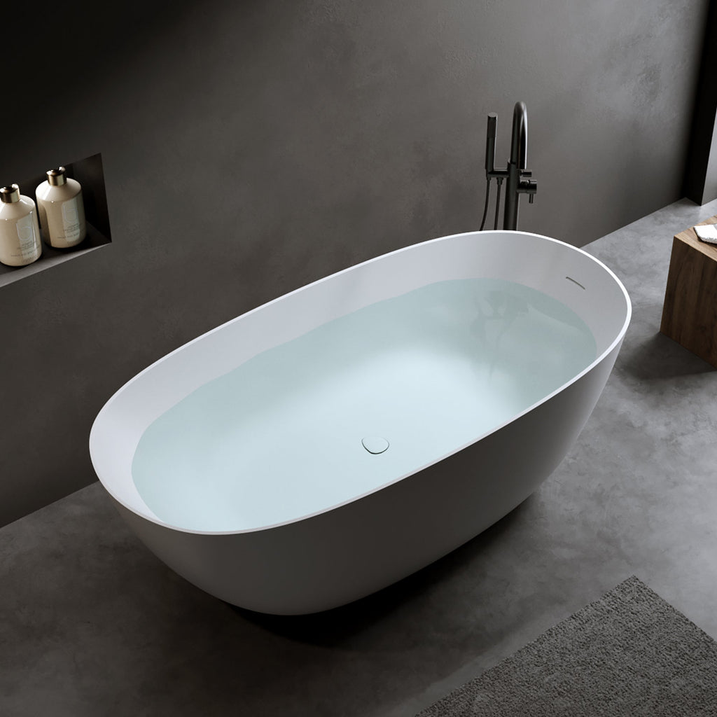 69'' Freestanding Bathtub Resin Stone Soaking Bathtub