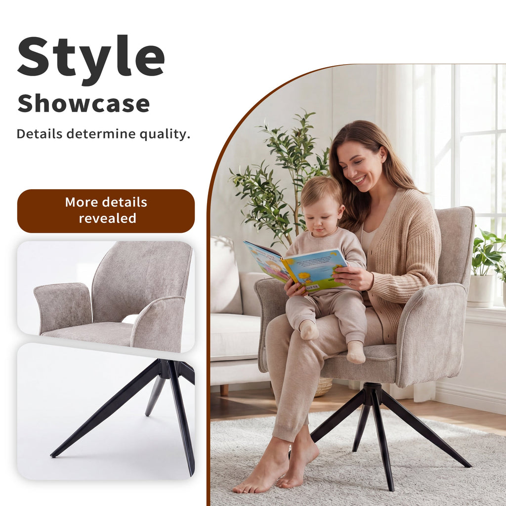 Modern Fabric Dining Chair Set of 2