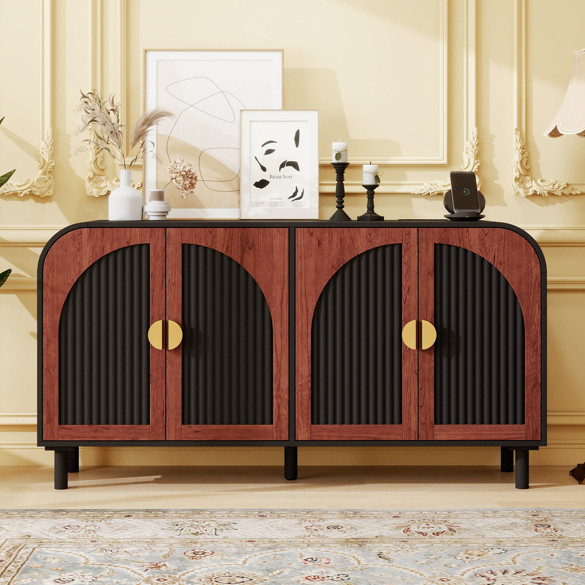 Vintage Arched Sideboard Cabinet