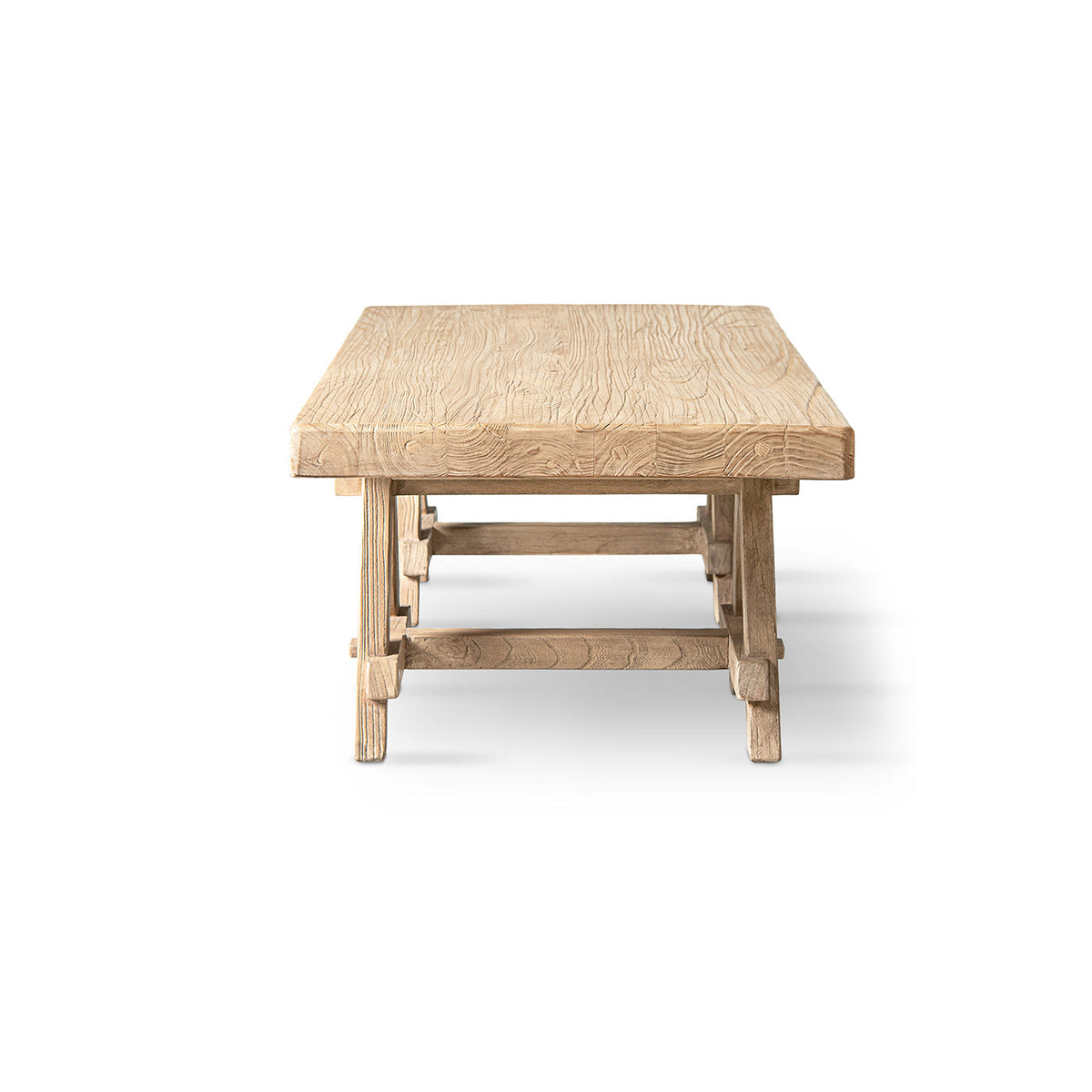 Hawthorne 48" Solid Reclaimed Elm Rectangular Trestle Coffee Table