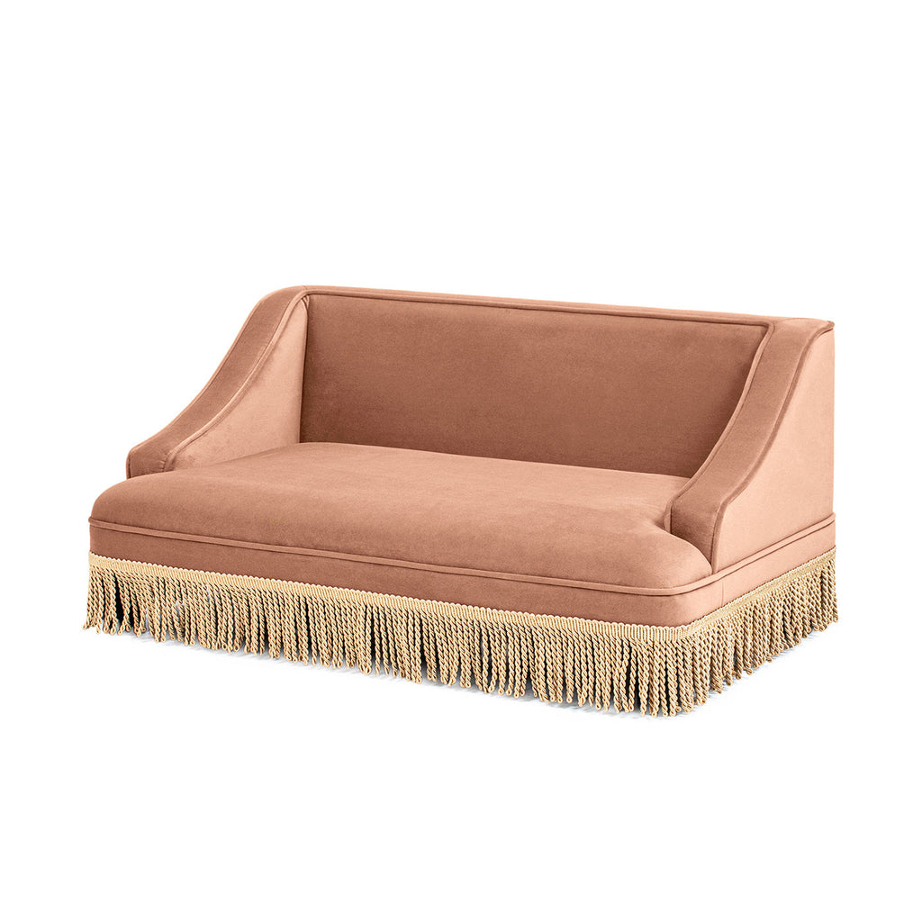 Duchess 33" Medium Princess Pet Bed Sofa with Fringe Skirt, Peach
