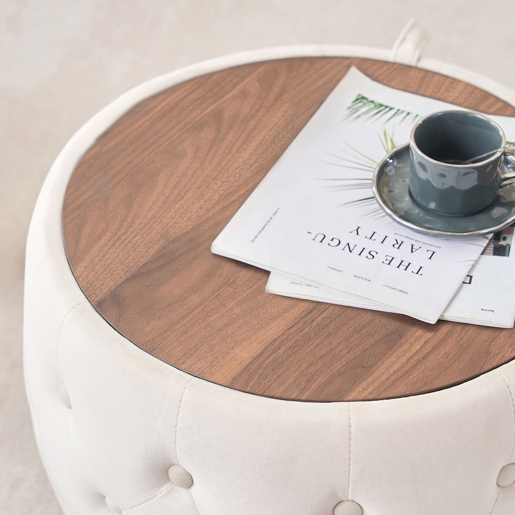 Luxurious Velvet Nesting Ottomans of 2 - 4-in-1 Function