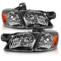ANZO 1997-2005 Chevy Venture Crystal Headlight Black Amber (4pcs) 111453