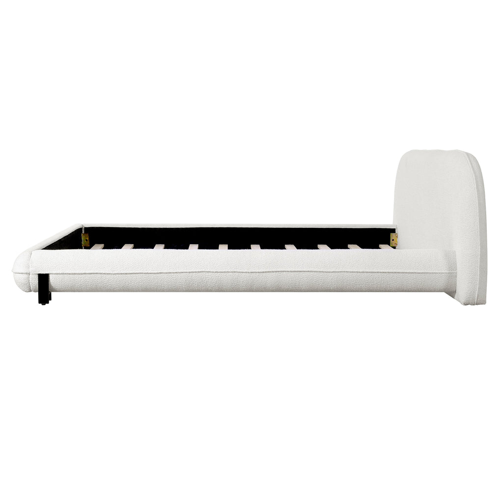 King Size Bed Frame with Boucle Fabric