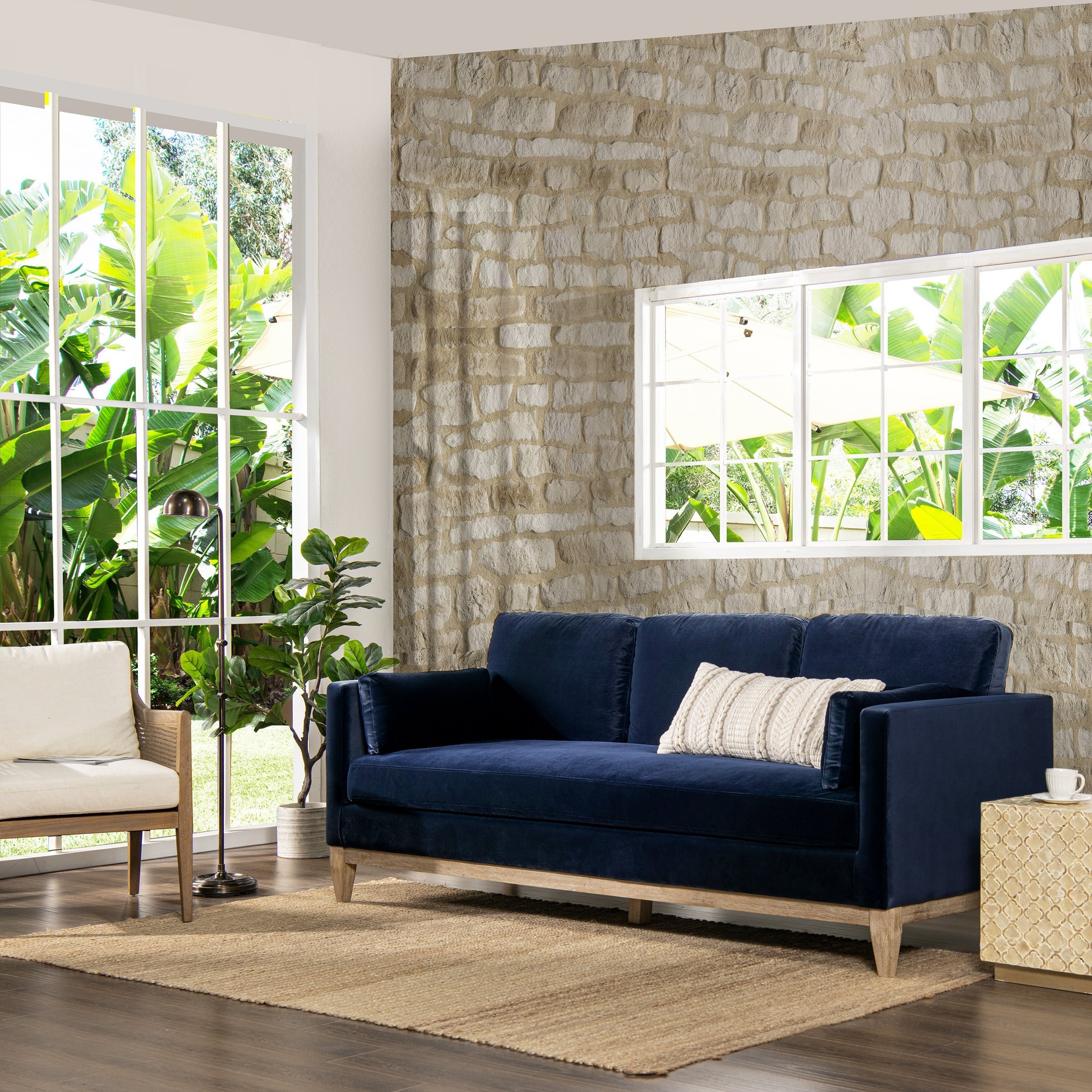 Knox 84" Modern Farmhouse Sofa, Dark