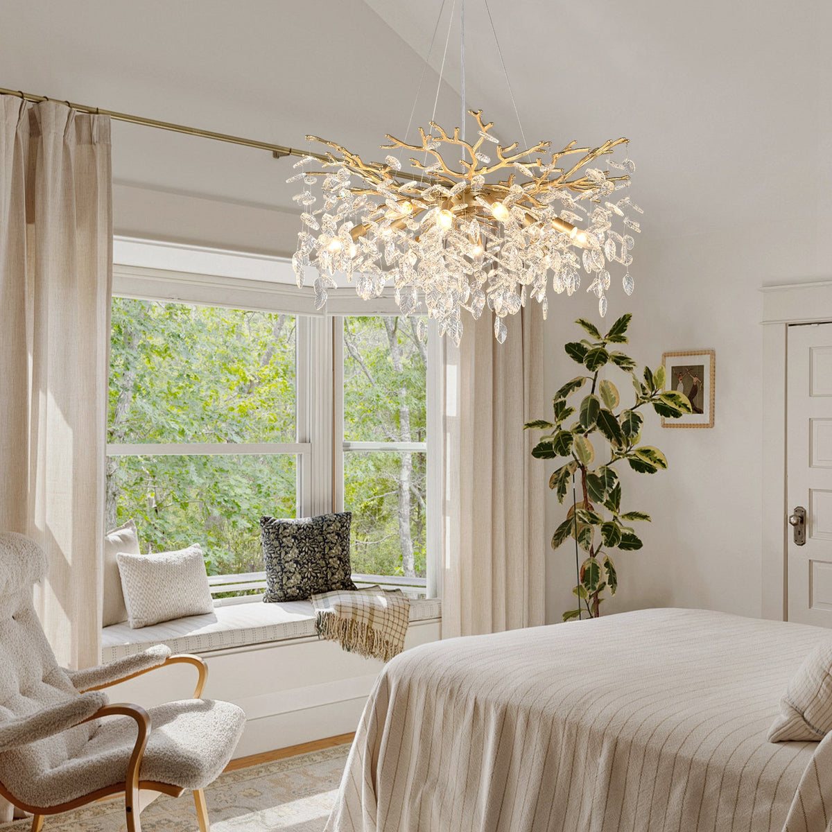 8-Light Chandelier Crystal Ceiling Lamp
