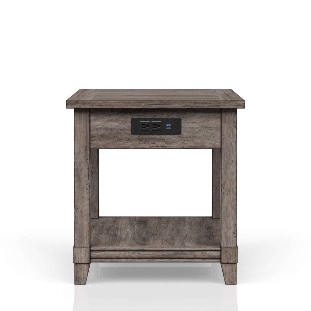 End Table with Storage Drawer & USB Ports