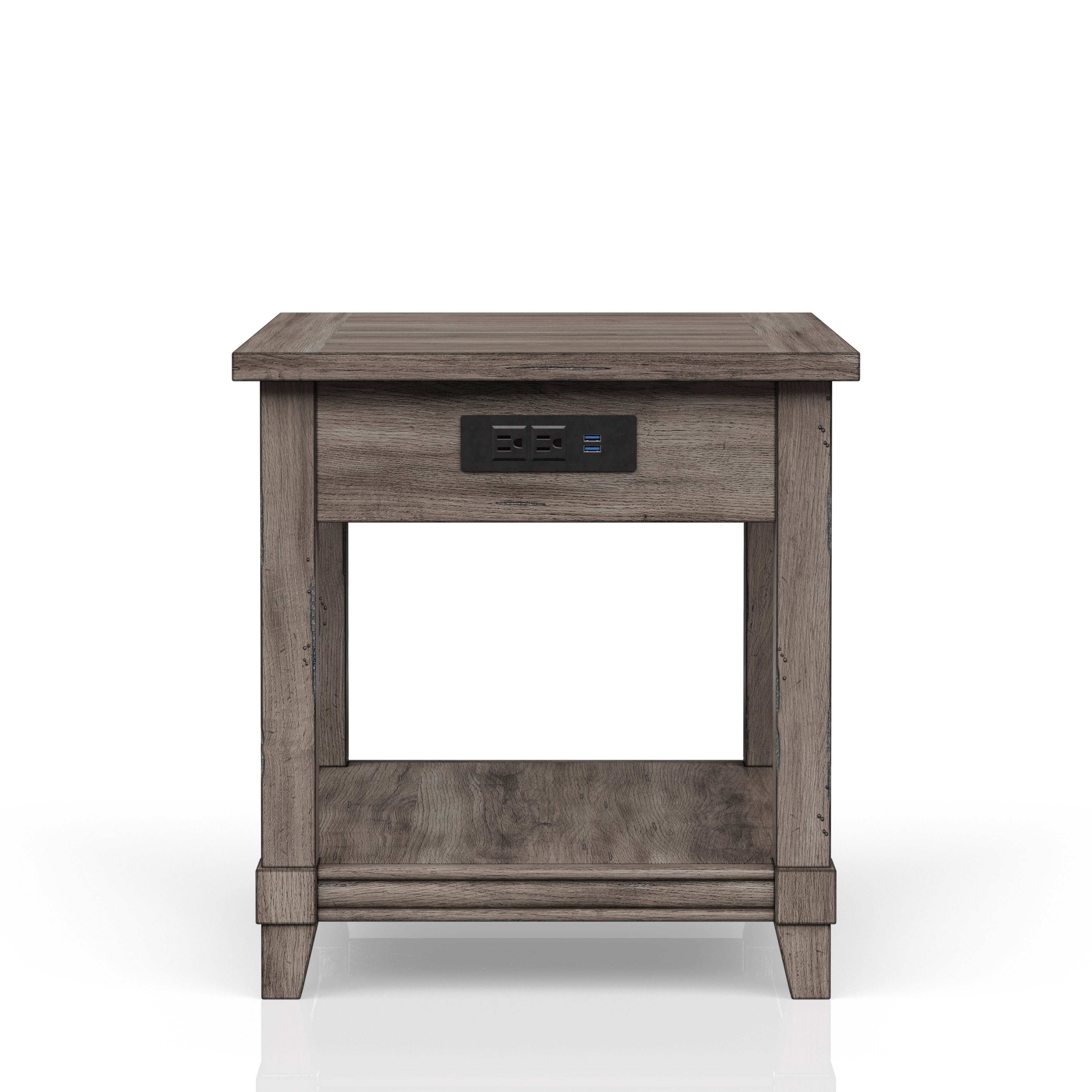 End Table with Storage Drawer & USB Ports