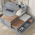 Twin Size Platform Bed with Storage Headboard and USB