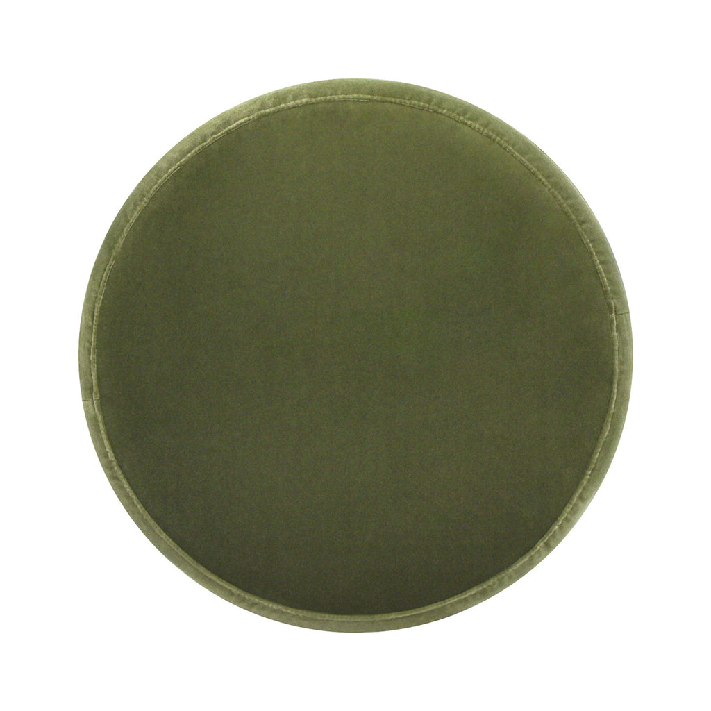 Fuji 19" Oversized Round Storage Ottoman, Olive