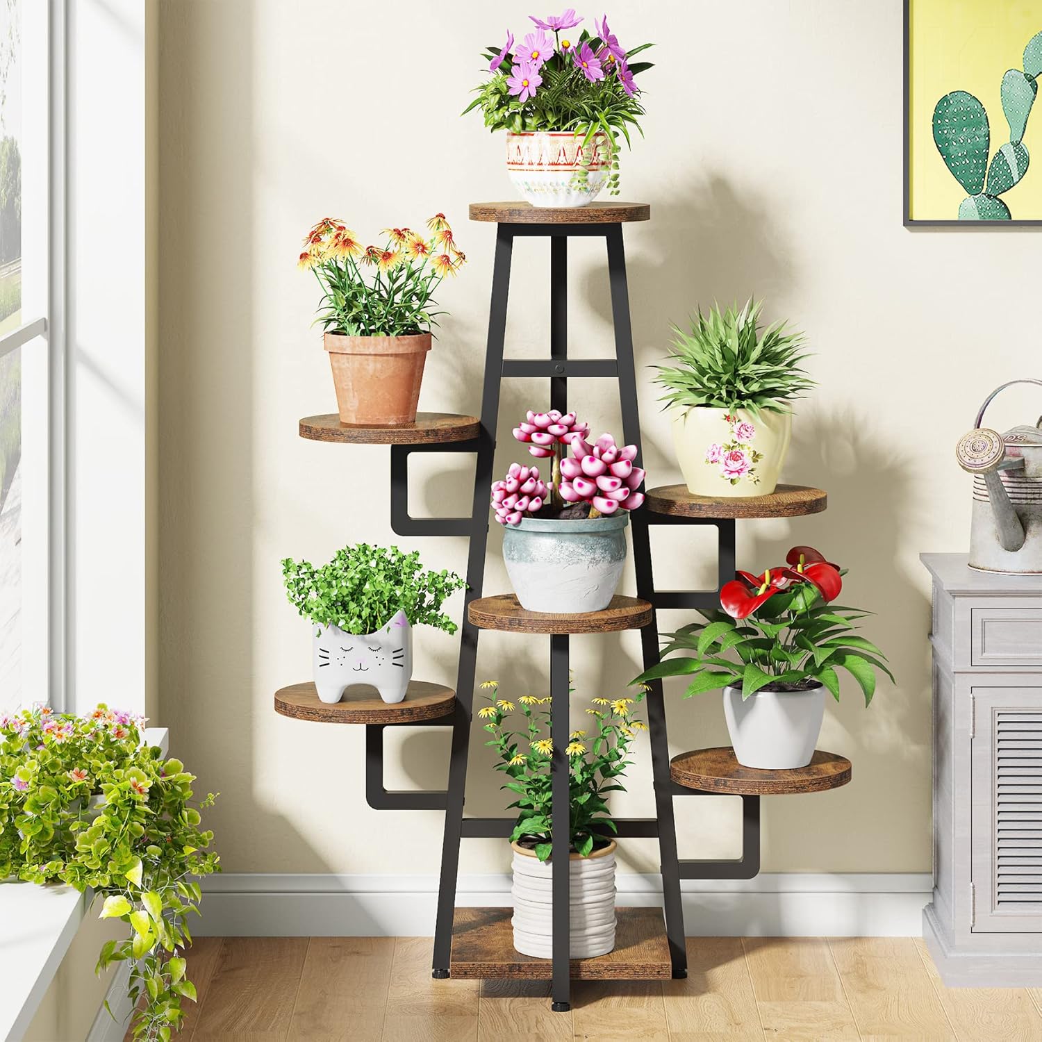 43.30" Tall 7-Tier Rustic Display Shelf