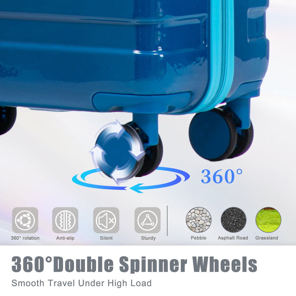 3-Piece Luggage Set - Gradient Color Spinner Wheels