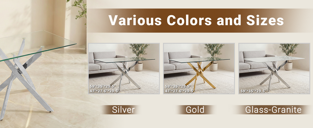 Modern Rectangular Glass Table