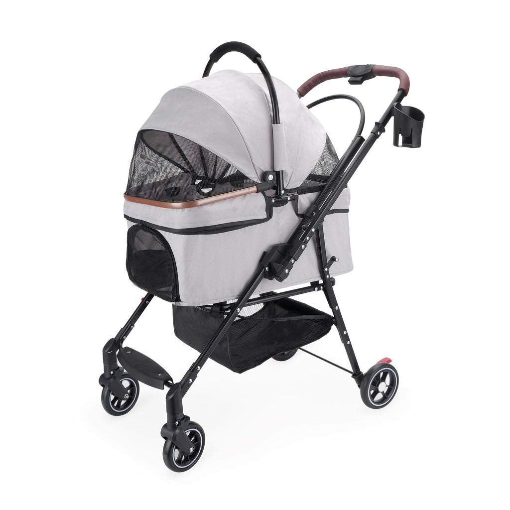 4-Wheel Foldable Pet Stroller for Dogs & Cats