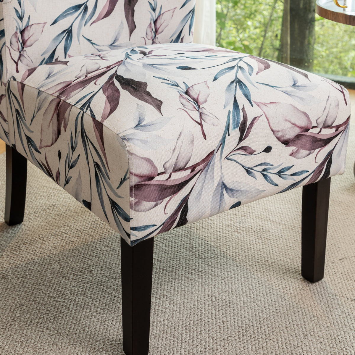 Capa Print Fabric Armless Contemporary Accent Chair
