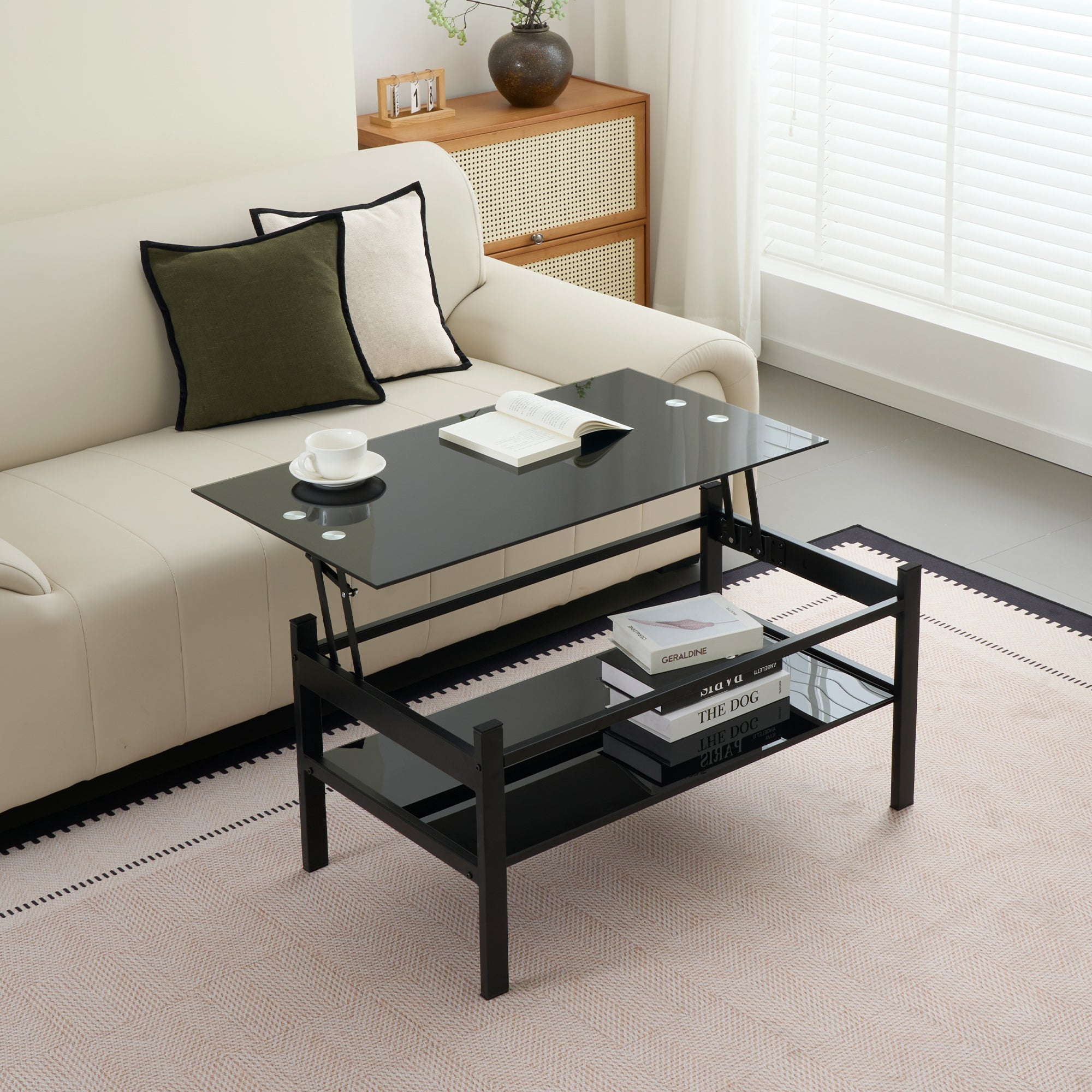 Glass Lift Top Coffee Table