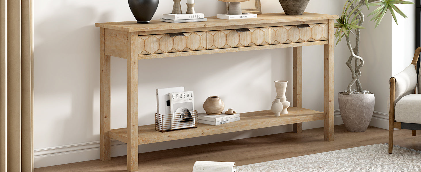 U_Style 58.3'' Fir Veneer Entryway Table