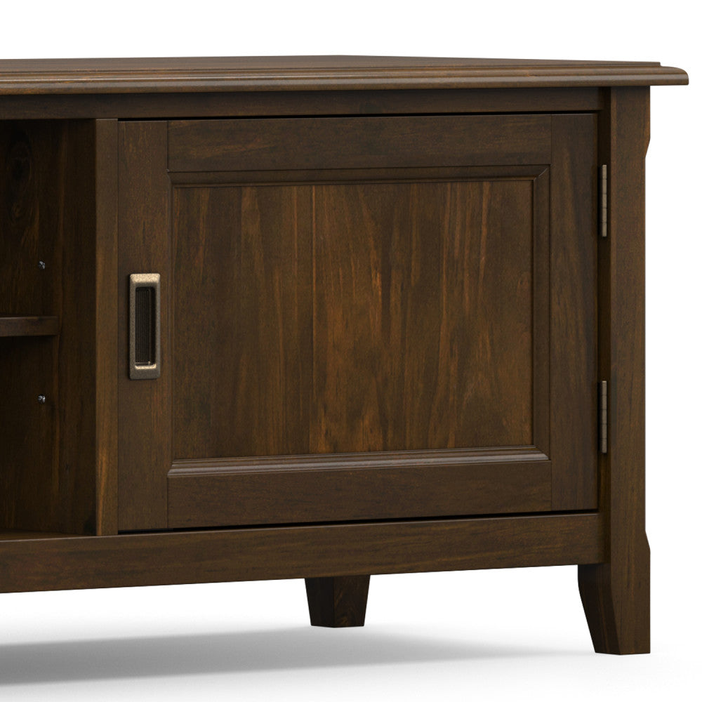 Burlington 72 Inch Wide Solid Wood Low TV Stand in Mahogany