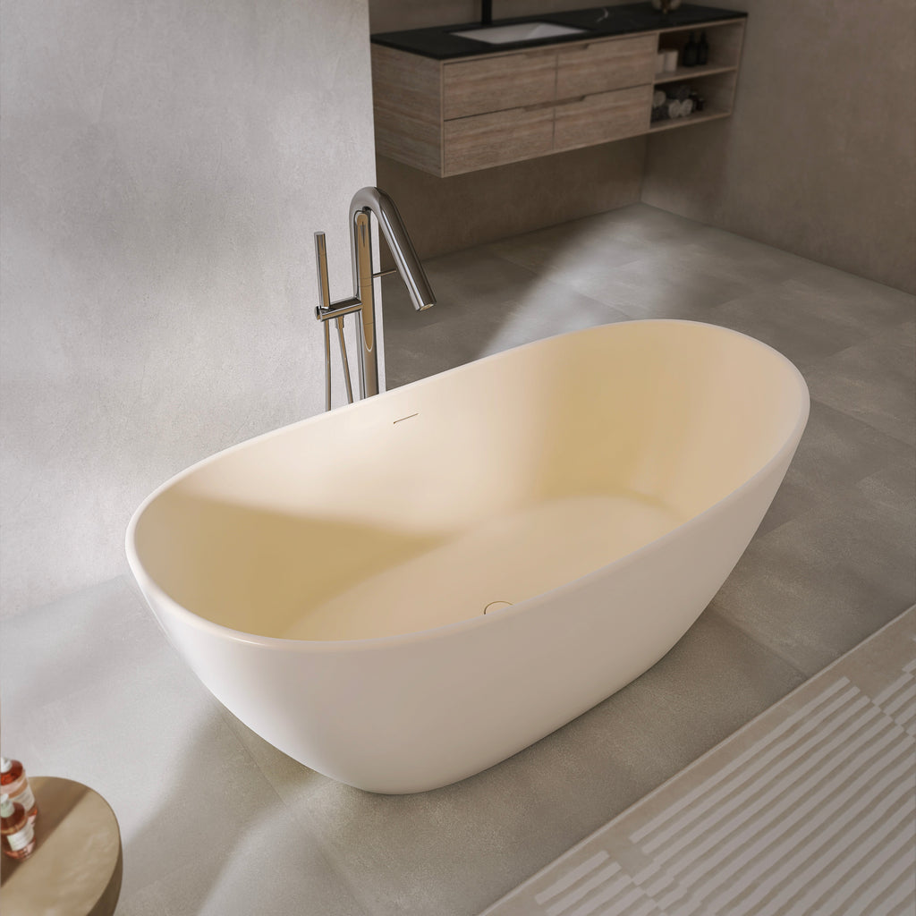 65 Inch Artificial Stone Solid Surface Freestanding Bathroom Bathtub
