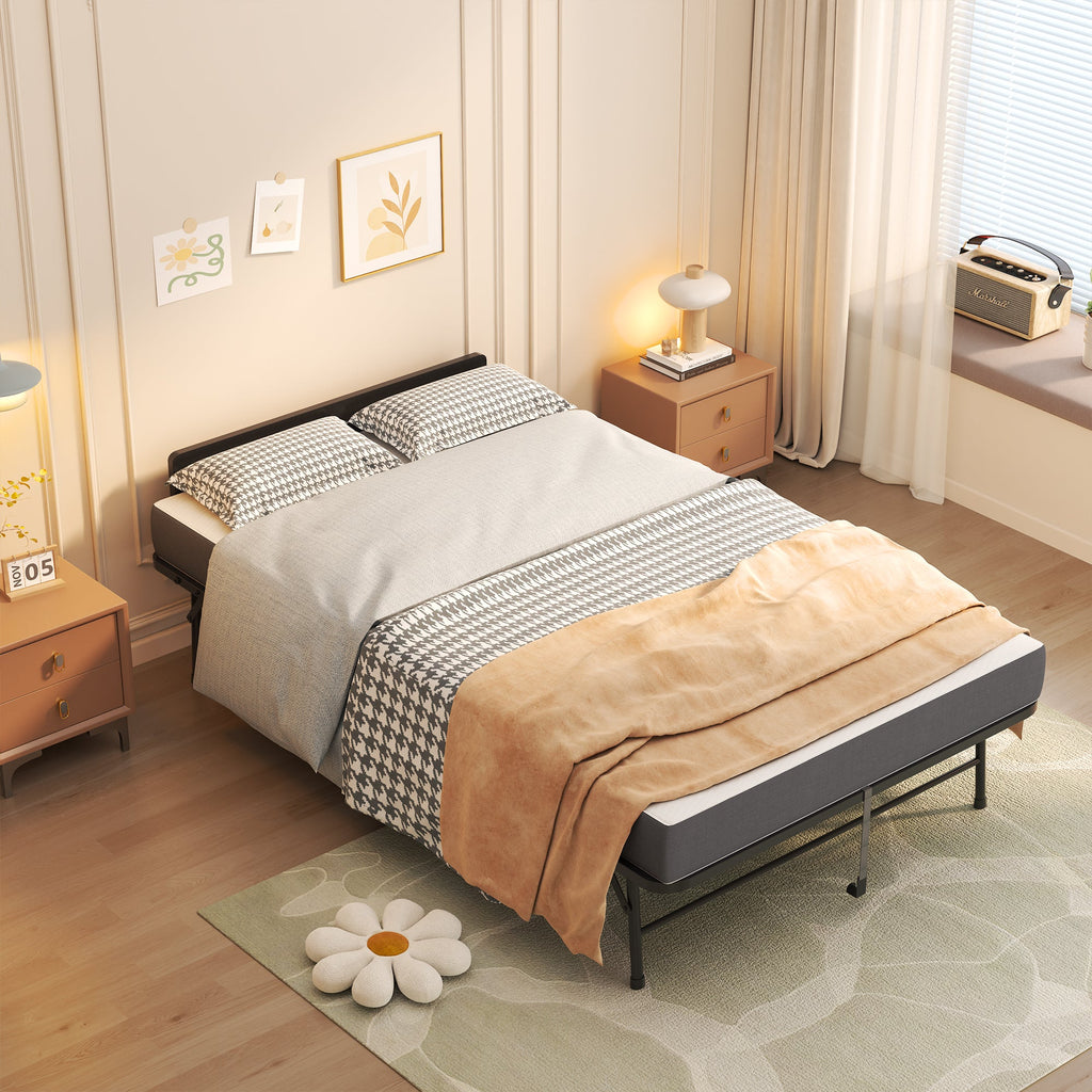 75"x46" Wide Folding Bed with Adjustable Headboard
