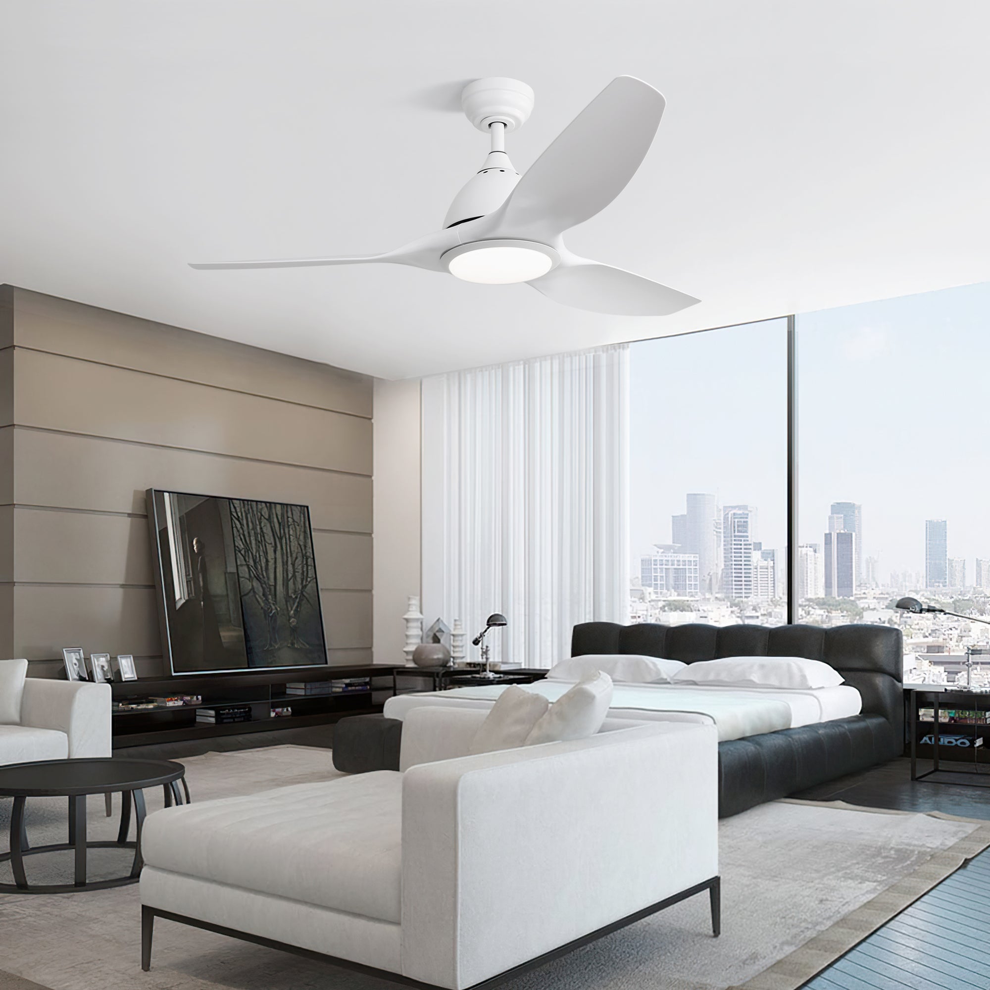 52 Inch Modern Ceiling Fan with 22W LED Light